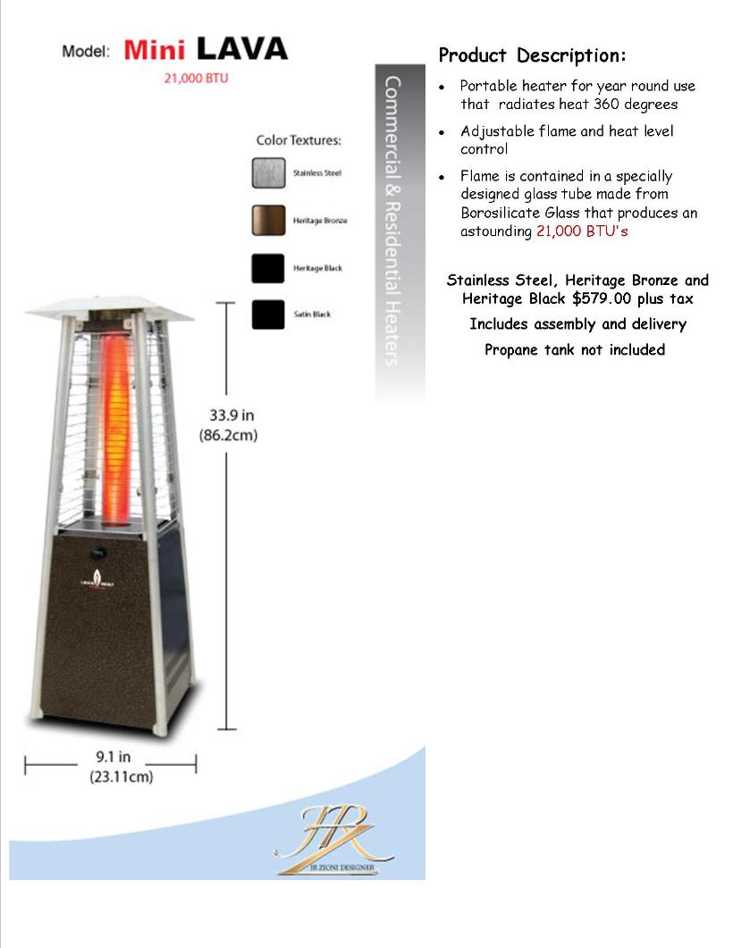 Lava Heat Mini table top patio heater