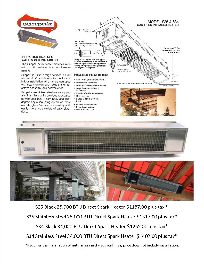 Sunpak Suspended Heaters